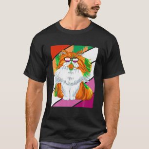 T-shirt Chat persan avec fierté Drapeau lesbien LGBTQ Fier