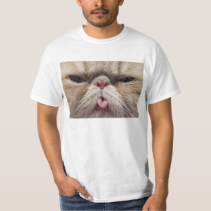 T-shirt Chat persan collant la langue