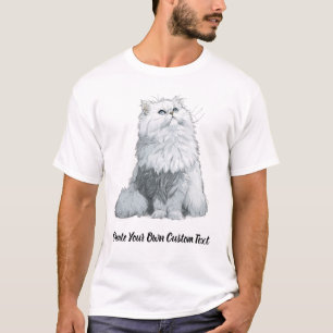 T-shirt Chat Persan Créez votre propre texte personnalisé