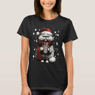T-shirt Chat Persan de Noël Chapeau de Père Noël Amateur d