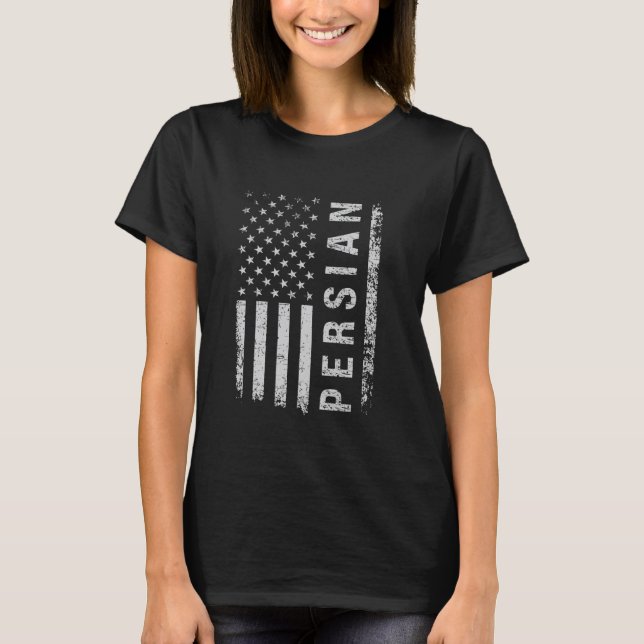T-shirt Chat persan Drapeau américain (Devant)