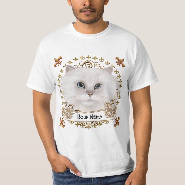 T-shirt Chat Persan Fleur De Lis  (Devant)