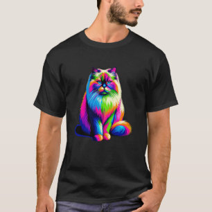 T-shirt Chat Persan Himalayen Pop Art Coloré
