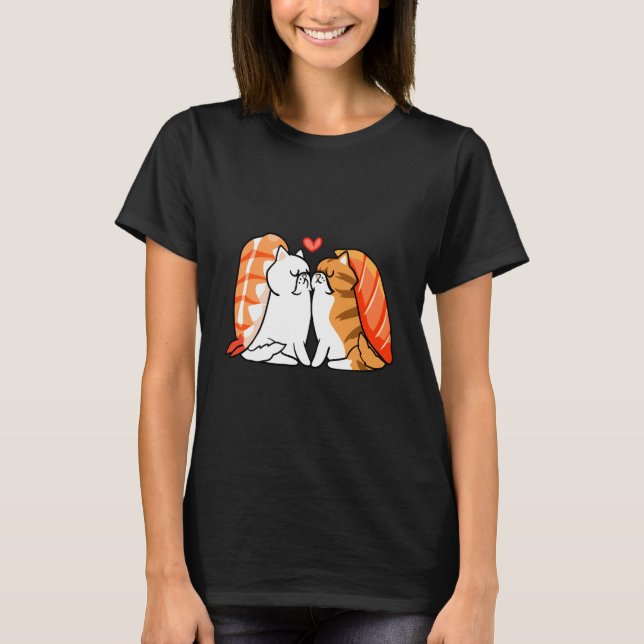 T-shirt Chat Persan Kiss Sushi (Devant)