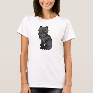 T-shirt Chat Persan noir