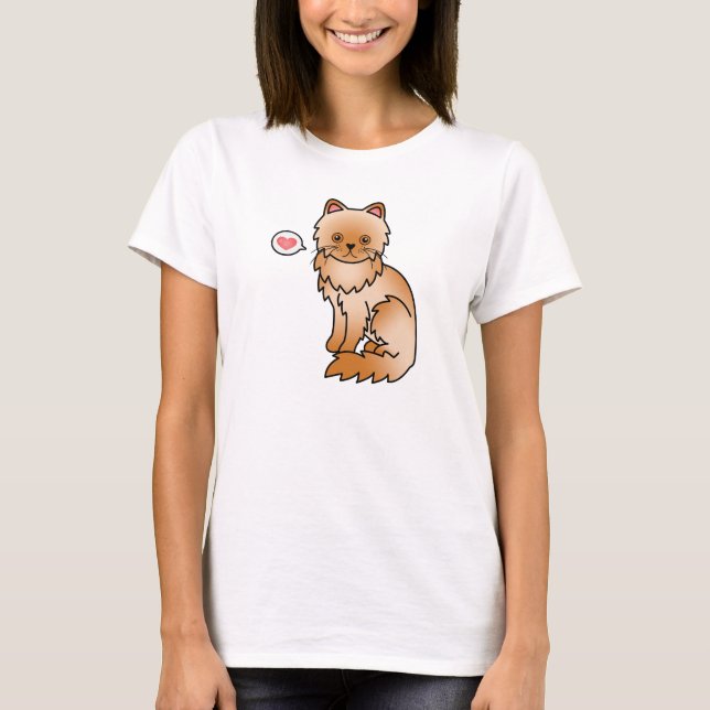 T-shirt Chat Persan Rouge Amour (Devant)