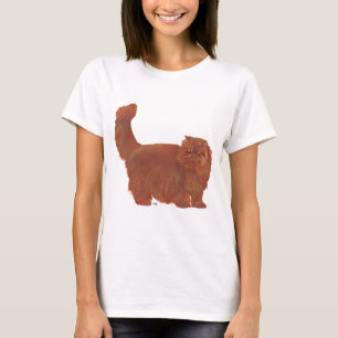 T-shirt Chat Persan roux à poil long