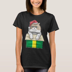 T-shirt Chat perse chapeau de Noël