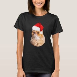T-shirt Chat Perse de Noël Cute Xmas Fluffy Chat visage