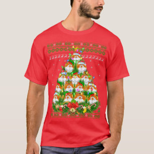 T-shirt Chat Perse Xmas Éclairage Arbre Perse Chat laide C