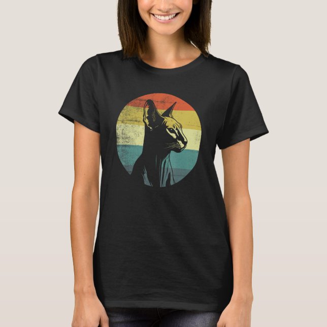 T-shirt Chat Peterbald Rétro Vintage (Devant)