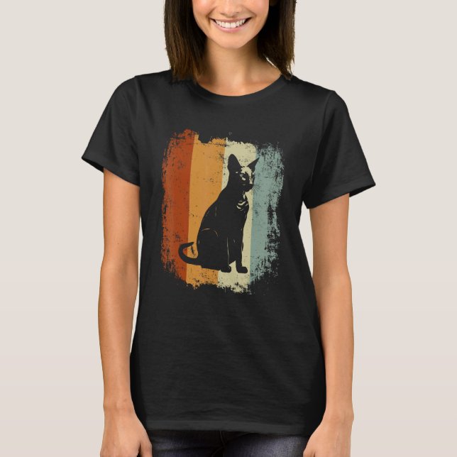 T-shirt Chat Peterbald Style Rétro (Devant)