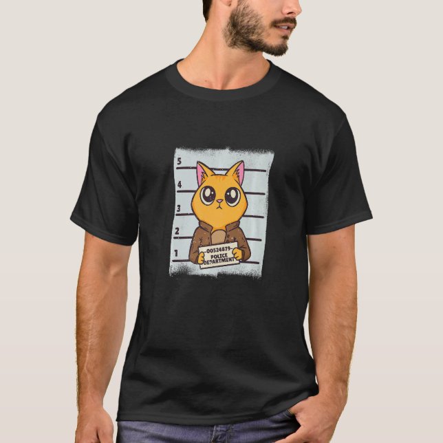 T-shirt Chat Photo D'identité Prison (Devant)