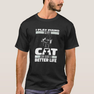 T-shirt Chat pianiste musicien musique piano