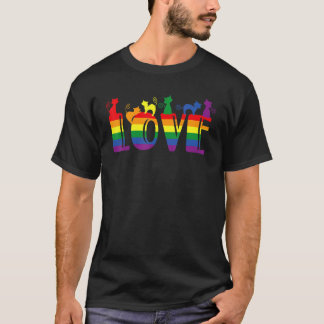 T-shirt Chat Pile Arc-en-ciel Fierté Gay LGBT Animal de co