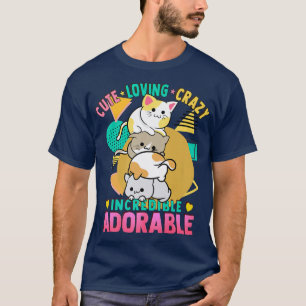 T-shirt Chat Pile de chatons Mignon Kawaii Amour Fou Adora