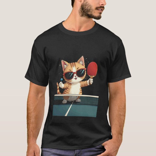 T-shirt Chat Ping Pong (Devant)