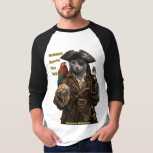 T-shirt Chat Pirate Blue Russe – La Fortune Sourit Aux Aud