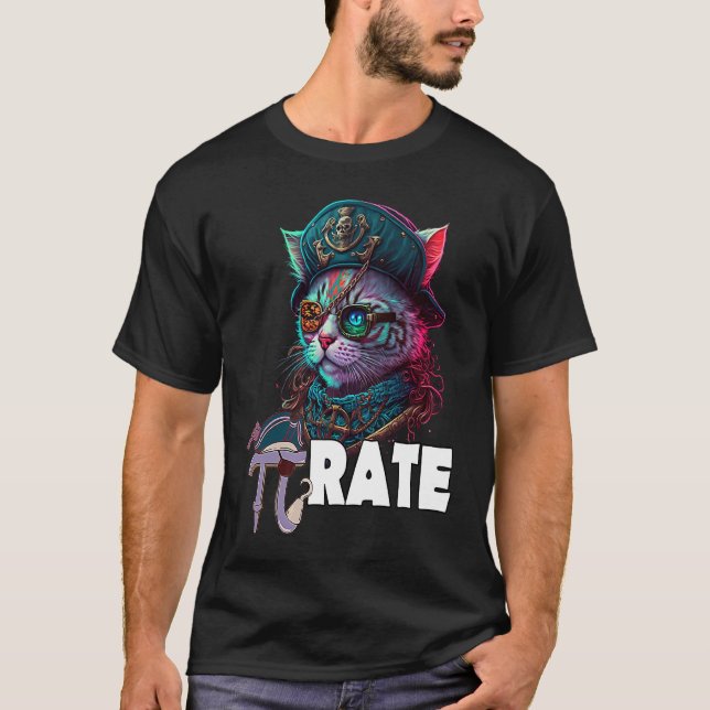 T-shirt Chat pirate de la Journée de Pi 3 14  Prof de math (Devant)