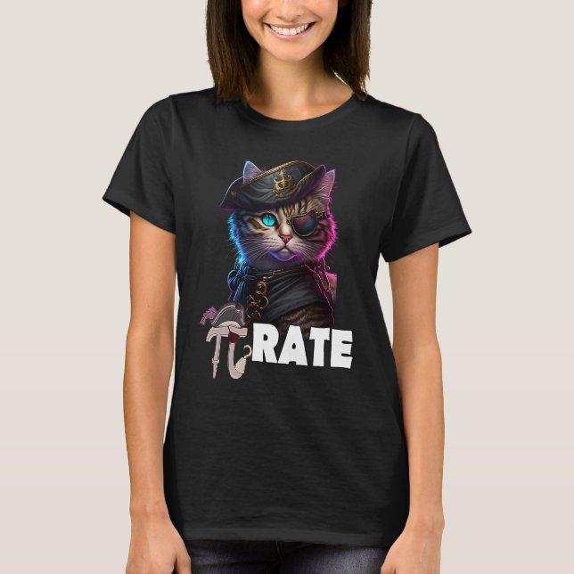 T-shirt Chat pirate de la journée de Pi Professeur de math (Devant)