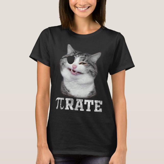 T-shirt Chat Pirate  Journee Pi Math Capitaine du bateau C (Devant)