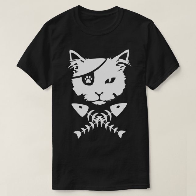 T-shirt Chat pirate mignon drôle (Design devant)