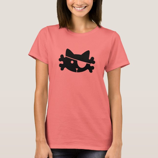 T-shirt Chat pirate noir - Tee (Devant)