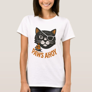 T-Shirt Chat Pirate Paws Ahoy