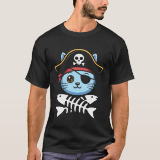 T-shirt Chat Pirate Squelette Freeboater Bateau Capitaine