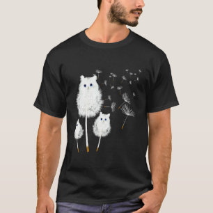 T-shirt Chat Pissenlit Fleur Incroyable Design De Chat