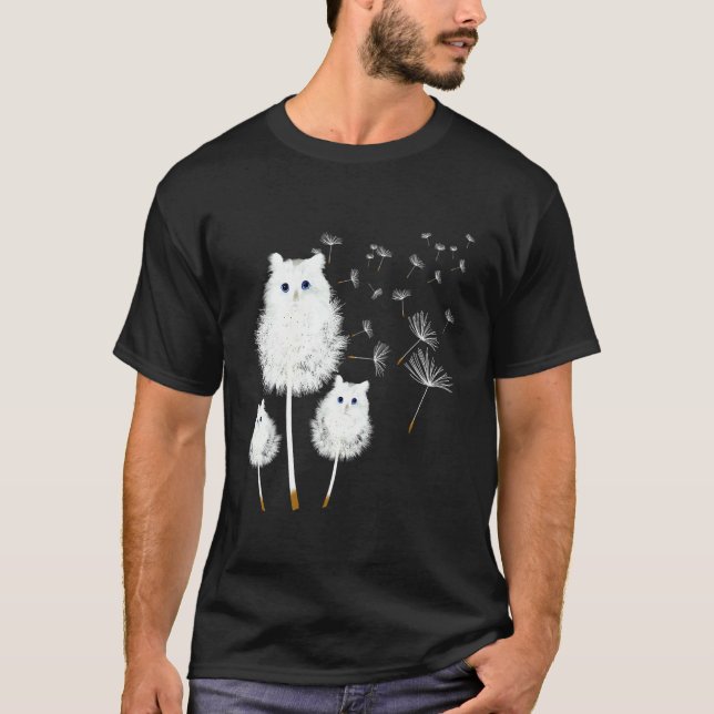 T-shirt Chat Pissenlit Fleur Incroyable Design De Chat (Devant)