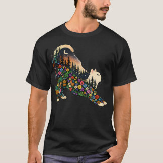 T-shirt Chat Plantes Fleur Sauvage Bohème Forêt Nature Ran