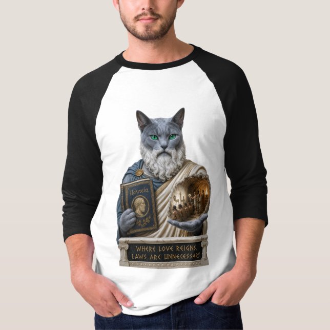 T-shirt Chat Platoon Bleu Russe (Devant)