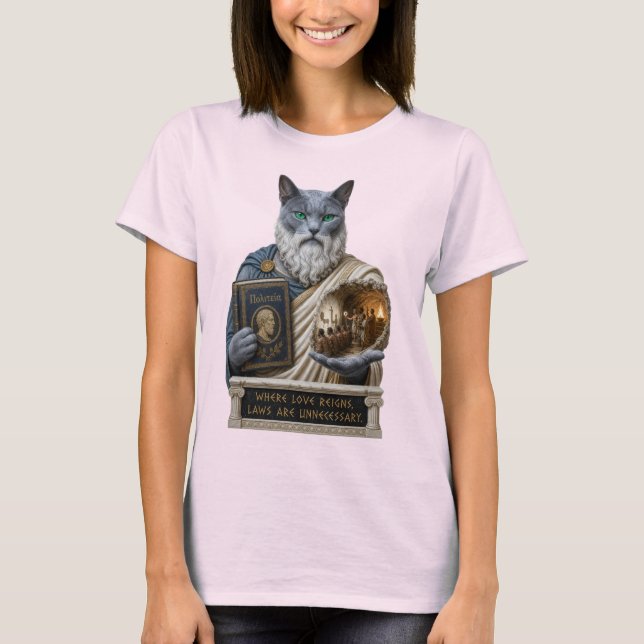 T-shirt Chat Platoon Bleu Russe (Devant)