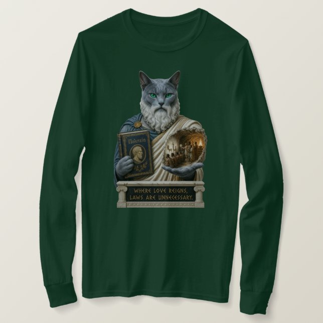 T-shirt Chat Platoon Bleu Russe (Design devant)