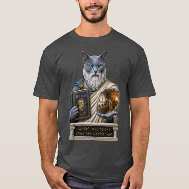 T-shirt Chat Platoon Bleu Russe (Devant)