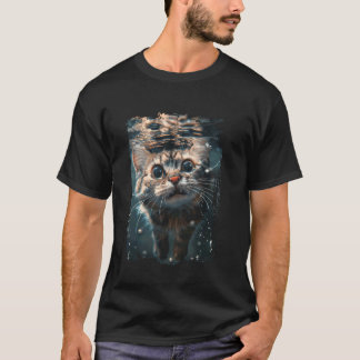 T-shirt Chat Plongeant en Mer
