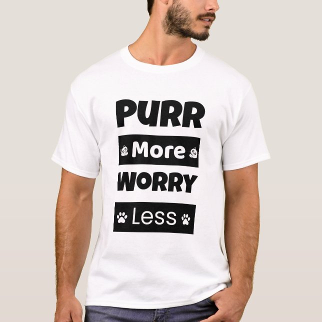 T-shirt Chat Plus de Ronronnements Moins de Soucis (Devant)