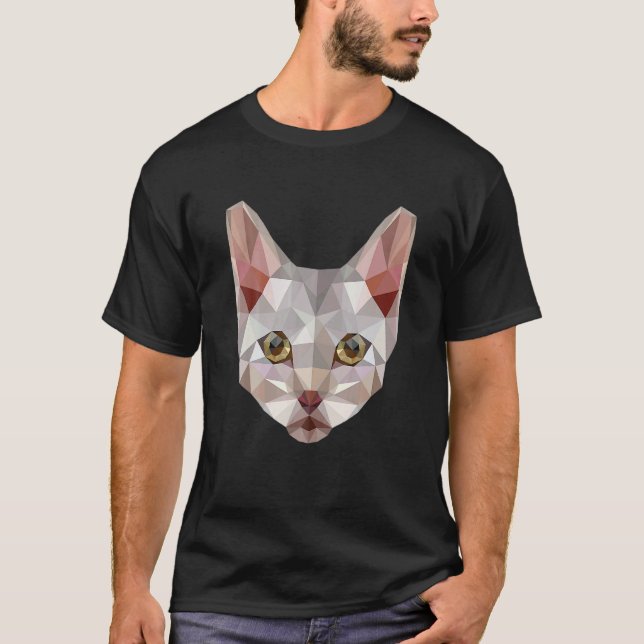 T-shirt Chat polygonal Kitty géométrique Chat maman (Devant)