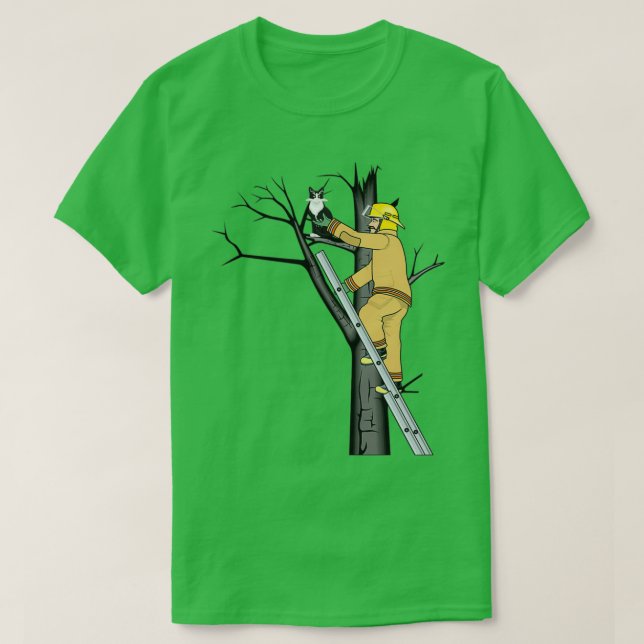 T-shirt Chat Pompier Service d'incendie Secourir Pompiers (Design devant)