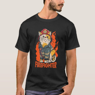 T-shirt Chat pompier un chat habillé en pompier avec