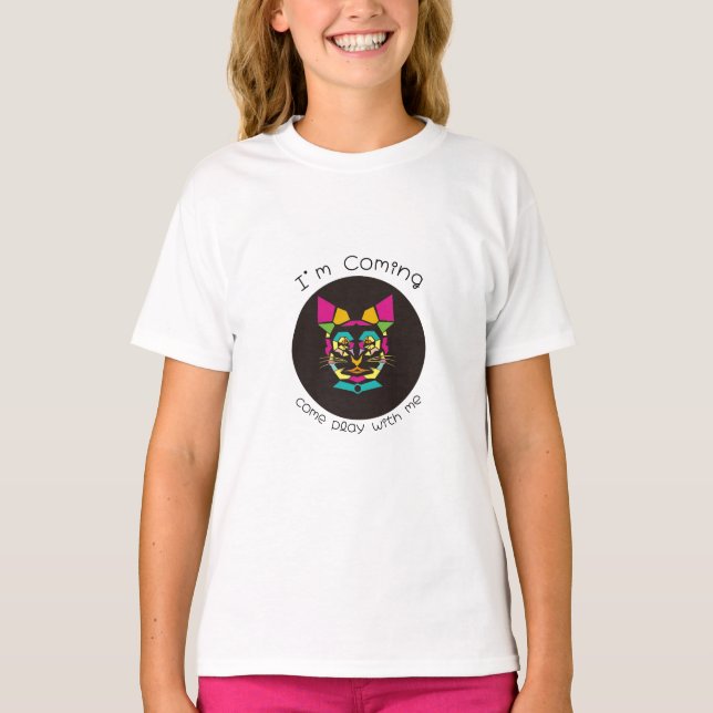 T-shirt chat pop art (Devant)