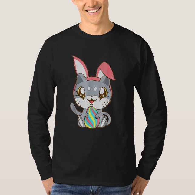 T-shirt Chat Portant Bunny Oar Bunny Kitty Chat Happy East (Devant)