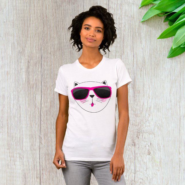 T-shirt Chat Portant des lunettes de soleil Roses Yewear T (Créateur téléchargé)