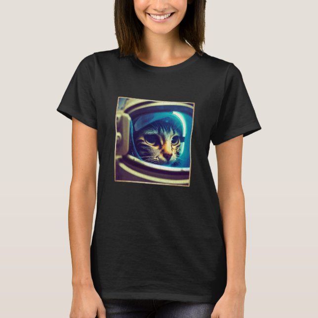 T-shirt Chat portant une combinaison spatiale astronaute d (Devant)