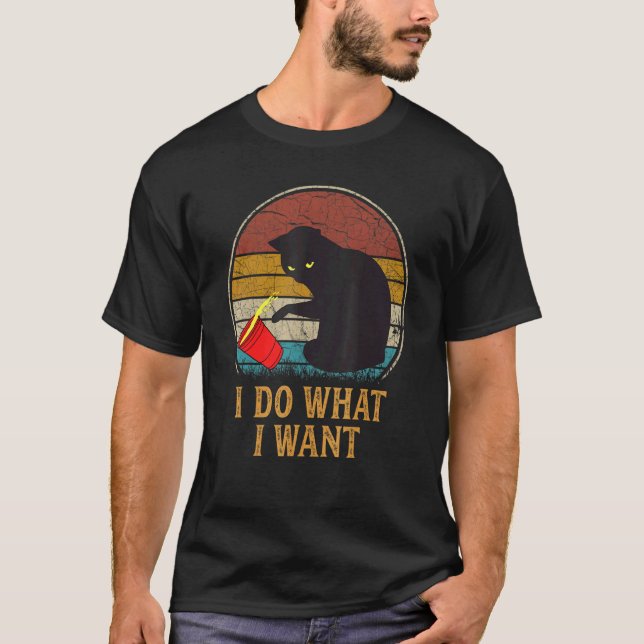 T-shirt Chat  Pour Chat  Garçons Hommes Je Fais Ce Que Je  (Devant)
