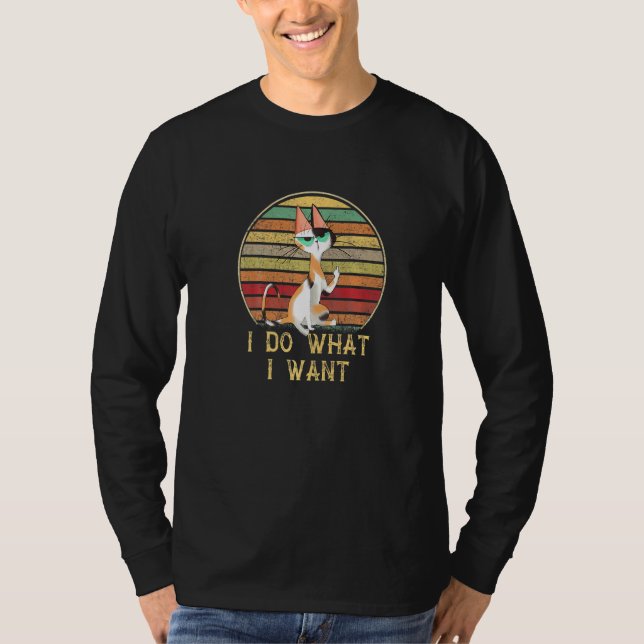 T-shirt Chat Pour Chat Mid Doigt Chat Je Fais Ce Que Je Ve (Devant)