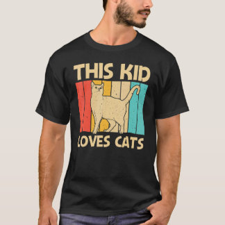 T-shirt Chat pour enfants garçons chat chaton animal de co