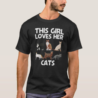 T-shirt Chat pour filles enfant chat chat dame chaton chat
