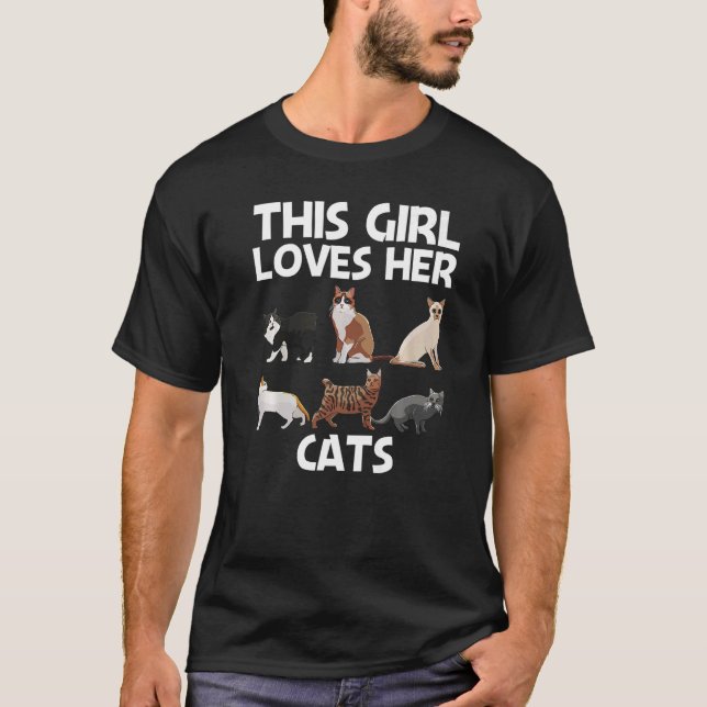 T-shirt Chat pour filles enfant chat chat dame chaton chat (Devant)